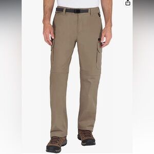 BC Clothing Men's Convertible Cargo Hiking Pants Shorts Size Medium 34 Khaki